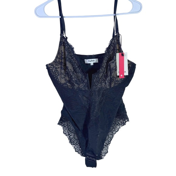NWT Popilush Lace Shapewear Bodysuit – V-Neck Tummy Control Thong – XL - Picture 4 of 8